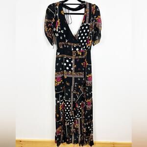 For Love & Lemons X Revolve Stella Maxi Dress in Patchwork Size Small
